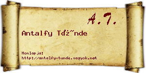 Antalfy Tünde névjegykártya
